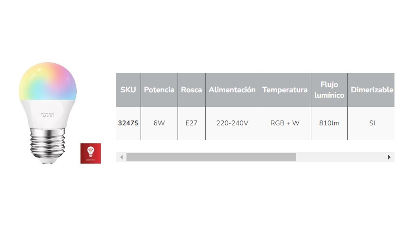 Lámpara Gota Smart 6W Luz RGB E27 AKAI