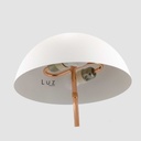 LÁMPARA DE MESA COBRA H53 BLANCA Y COBREADA