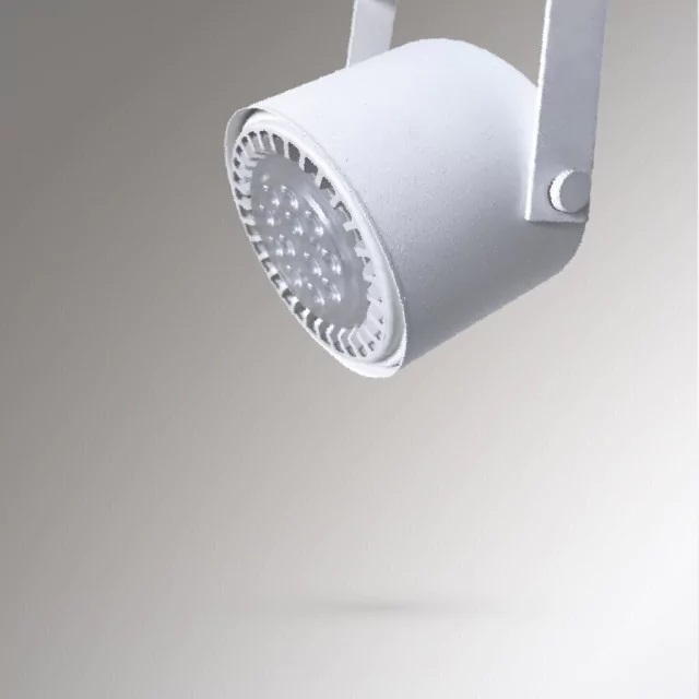 TACHO CABEZAL DE APLICAR TECHO PARED O RIEL CILINDRICO 11,5X7,5cm 1MOV 1L AR-111 NEGRO TEX