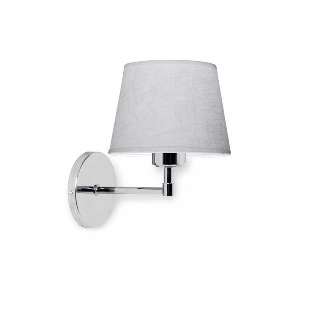 [020-AP0256-01-CR] Lámpara Aplique Pared Cromo C/Pant. Lienzo E27X1Luz