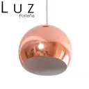 Lámpara Colgante Bocha Cobre 22cm - Interior Blanco Moderno