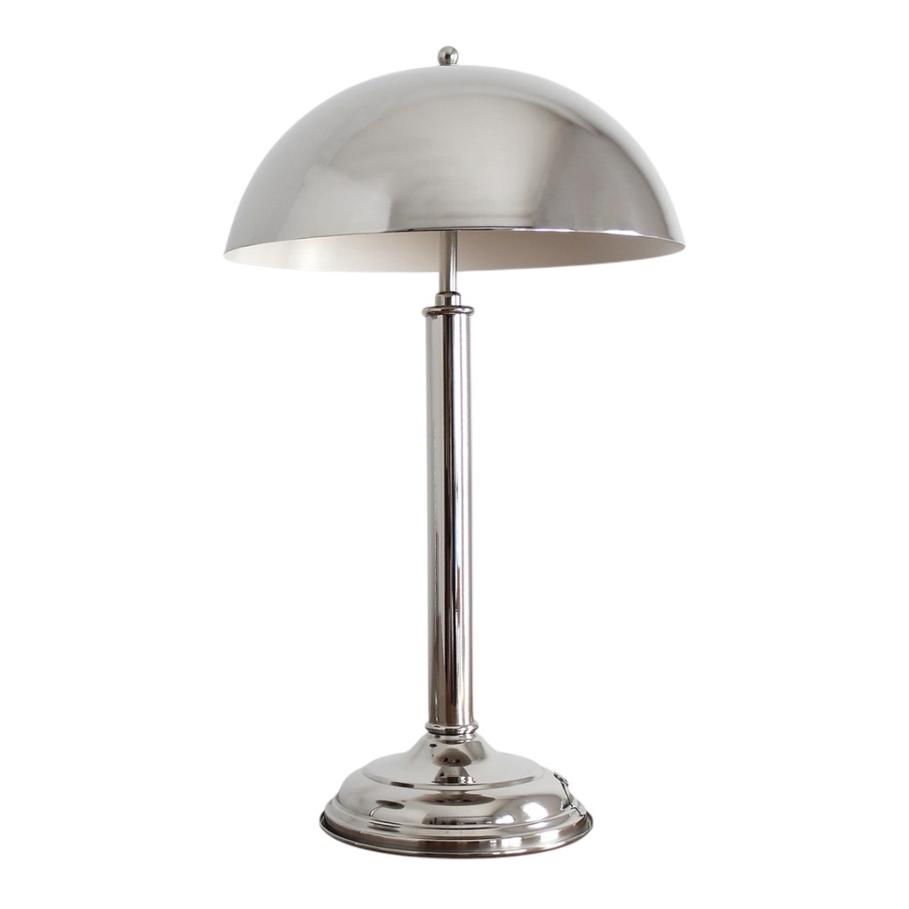 Lámpara de Mesa H50Cm Pantalla Ø30Cm Niquel Brillante