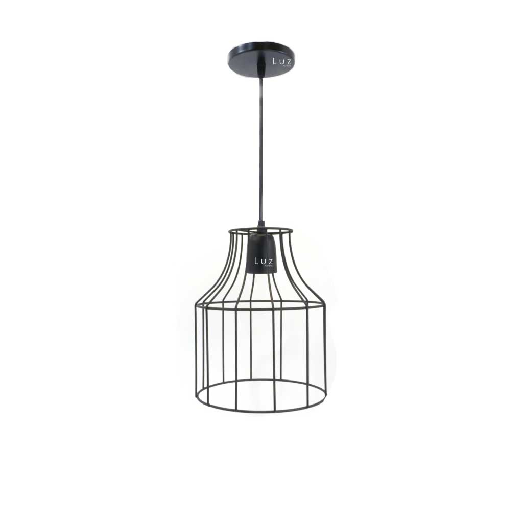 [LP-LCBOTELLA15] Lámpara Jaula Botella Diam 15 Cm Negro