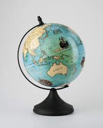 [659-10] Globo Terraqueo Antiguo Ø26Cm  Base Metal