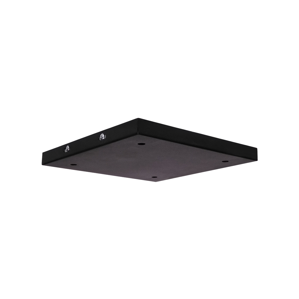 Base Cuadrada 23,5Cm (23,5X23,5Xh2Cm) 4 Luces Para Cabezal O Spot Negro