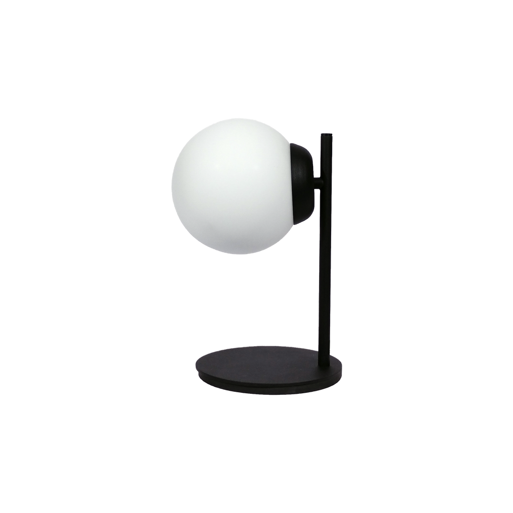 [691-LM-17-NE] Lámpara Mesa Globo 15 Opal 0º Negro