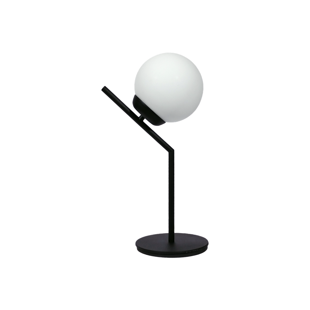 [691-LM-16-NE] Lámpara Mesa Globo 15 Opal 45º Negro