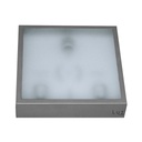 Plafon Metal Vidrio Cuadrado 30X30 3 Luces E-27 Gris