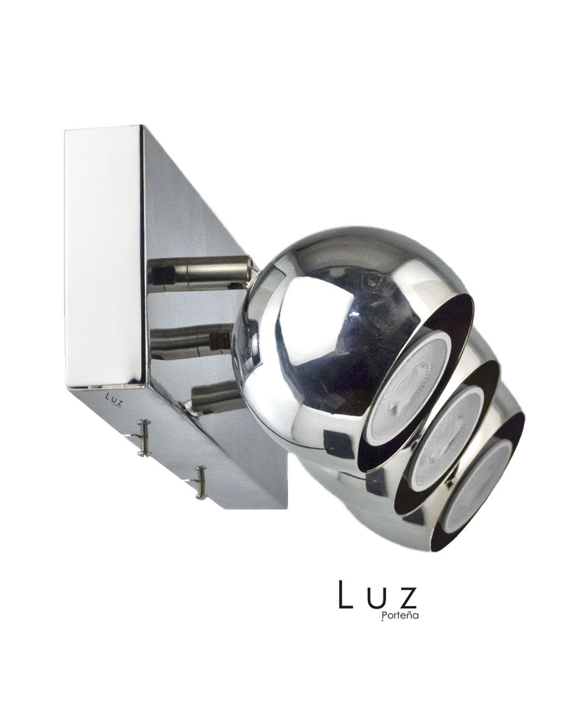 [LP-AP3B9R-39] Lámpara Aplique Pared Techo Moderno 3 Luces Gu10 Led Bocha Blanco Tex