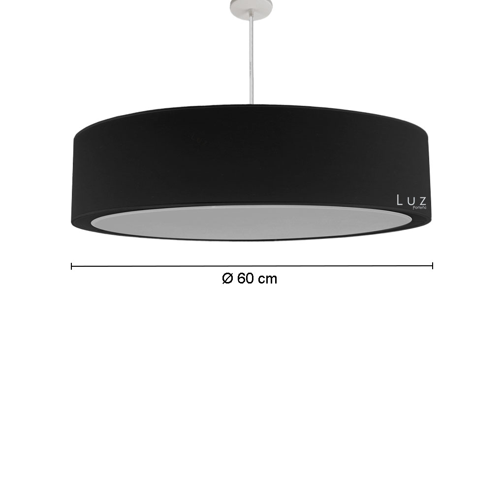 [LP-LCTR10-606020-CD] Lámpara Colgante de Tela Negra  Mod: Tr60Cd