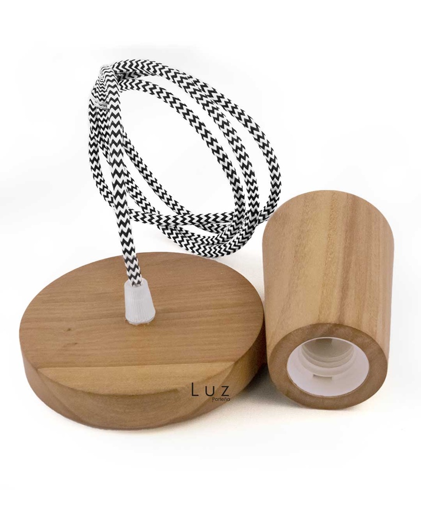 Lámpara Colgante Michigan Una Luz En Madera