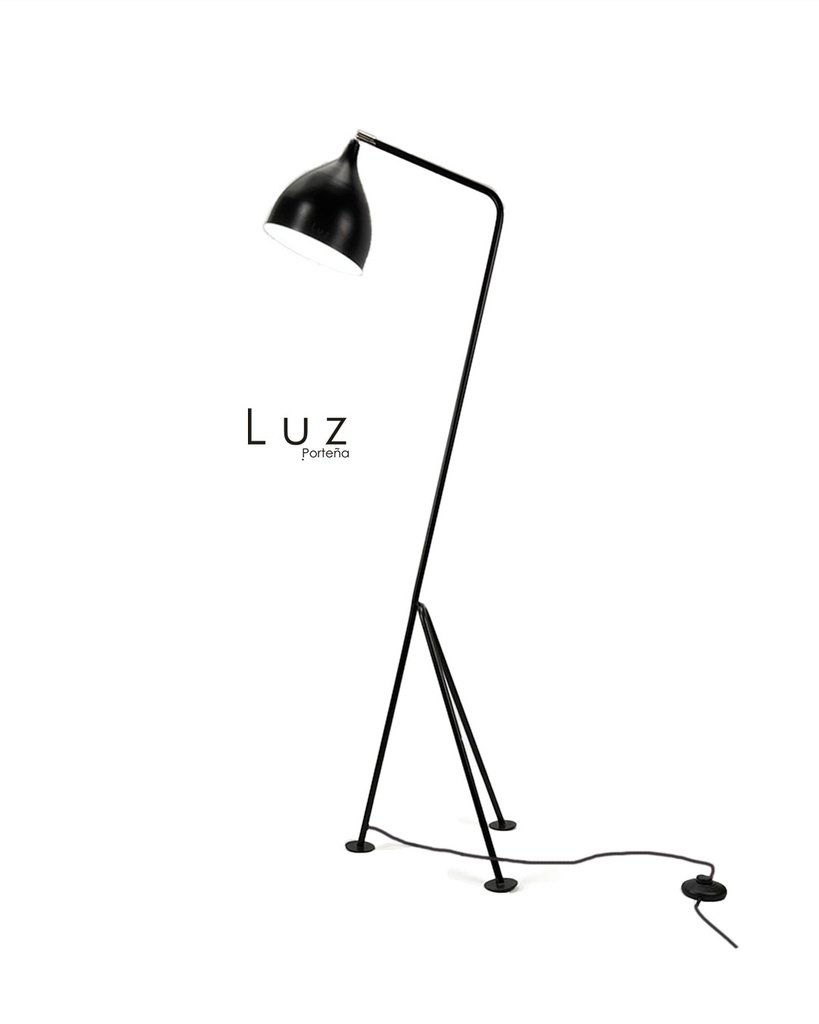 [LP-LPT123-NE] Lámpara de Pie Trípode San Telmo Lapeque Negro