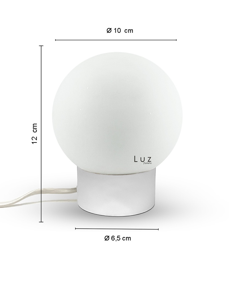 [LP-LMGH06X10OS-09] Lámpara Globo Porteño 10Ø Hierro Mod: 6X10 Base Colores Varios  (Blanco)