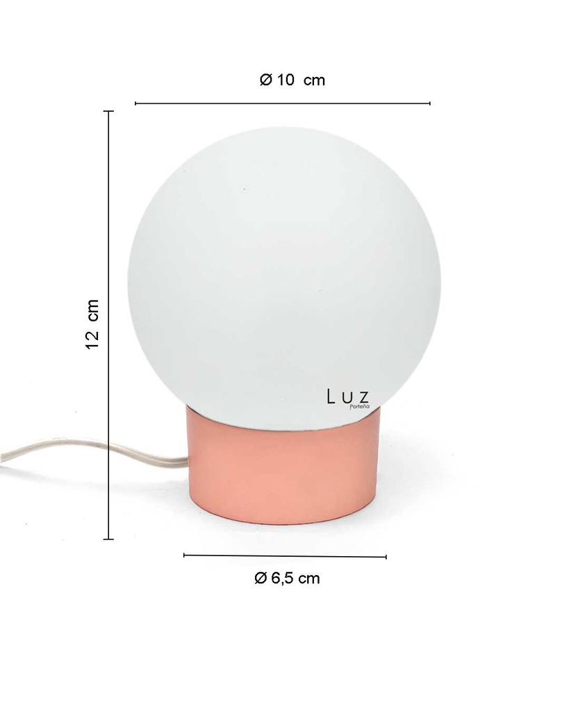 Lámpara Globo Porteño 10Ø Hierro Mod: 6X10 Base Colores Varios