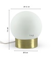 Lámpara Globo Porteño 12Ø Hierro Mod: 8X12 Base Colores Metal Mate