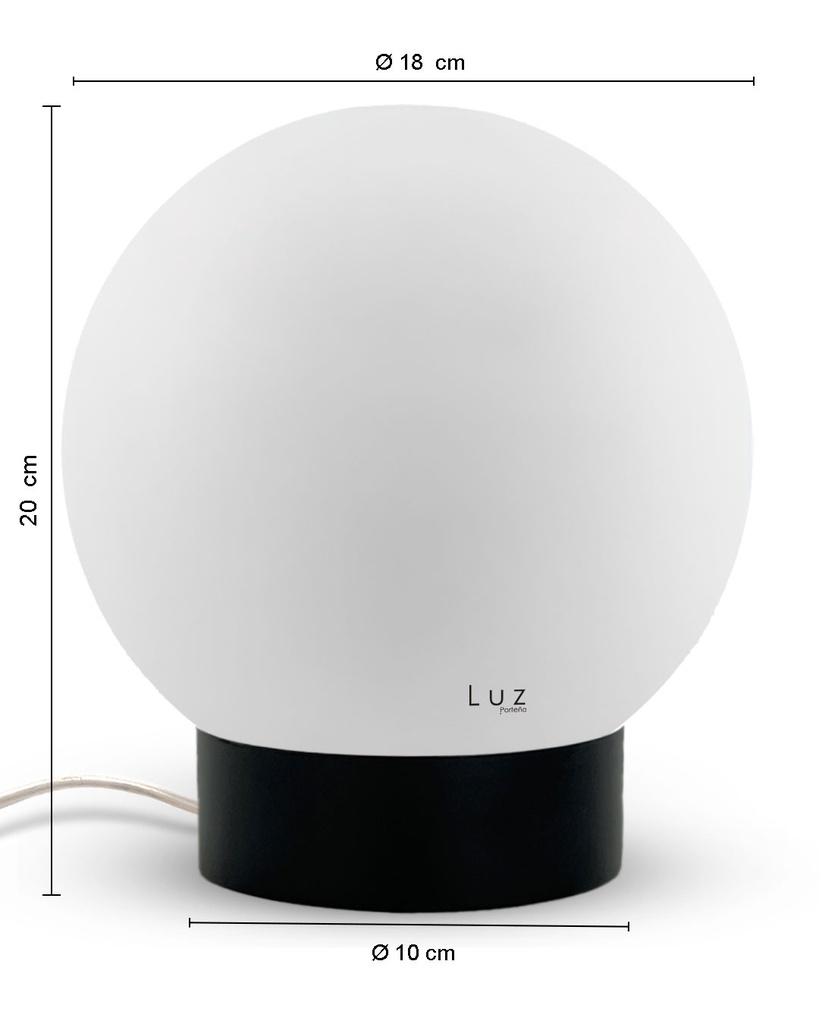 Lámpara Globo Porteño 18Ø Hierro Mod:10X18 Base Colores Varios