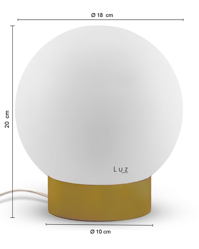 Lámpara Globo Porteño 18Ø Hierro Mod:10X18 Base Colores Varios
