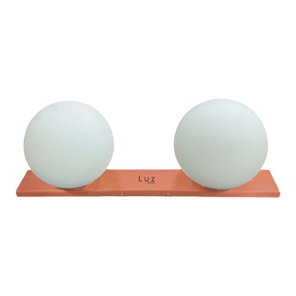 Aplique 2 Luces Globo 15cm Base Extra Chata Opal Pared/Techo