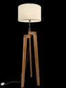 Lámpara de Pie Trípode Nórdico Madera Lenga Con Pantalla