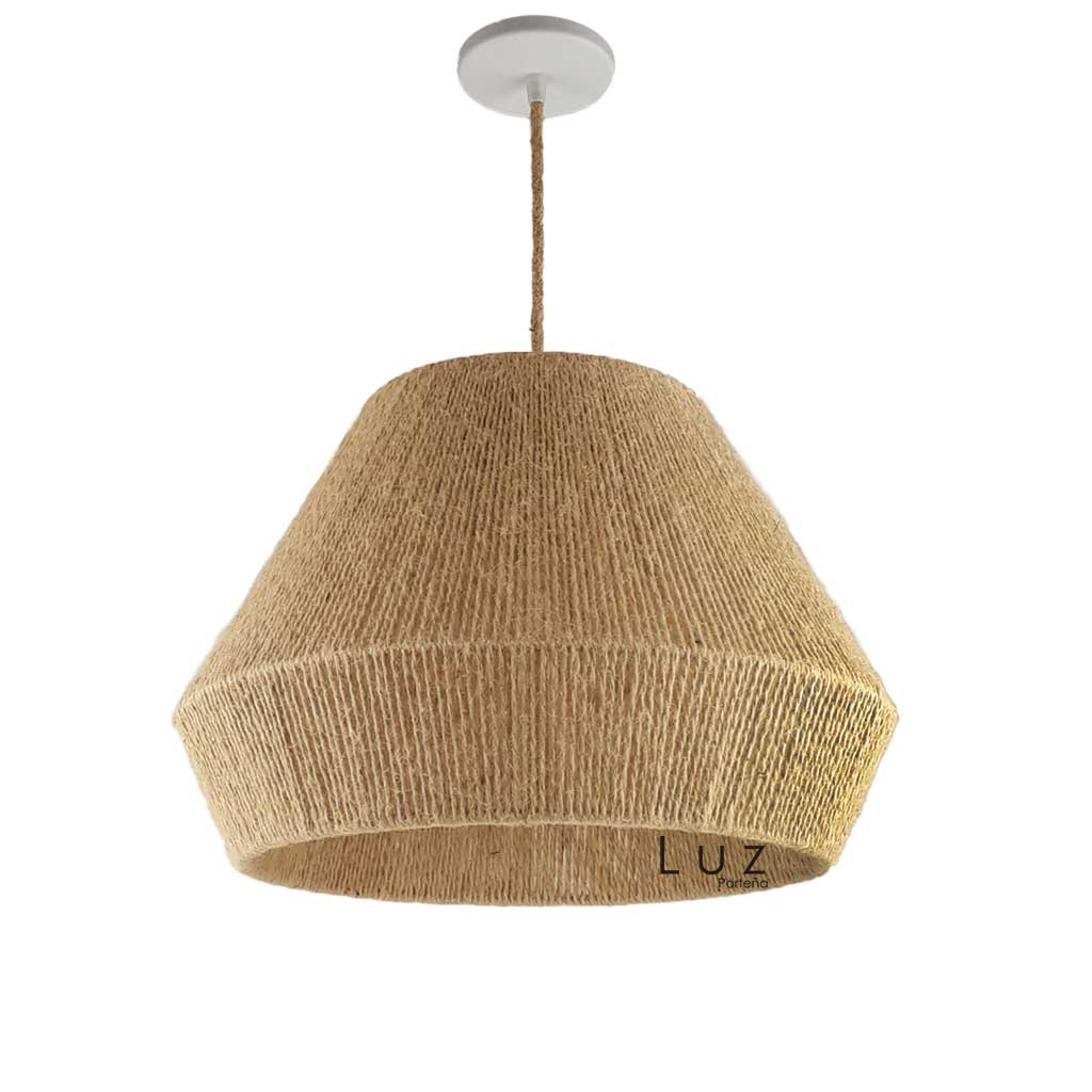 [LP-LCD140-YU-N] Lámpara Colgante Diamante de Yute Natural (40 Cm Diámetro)