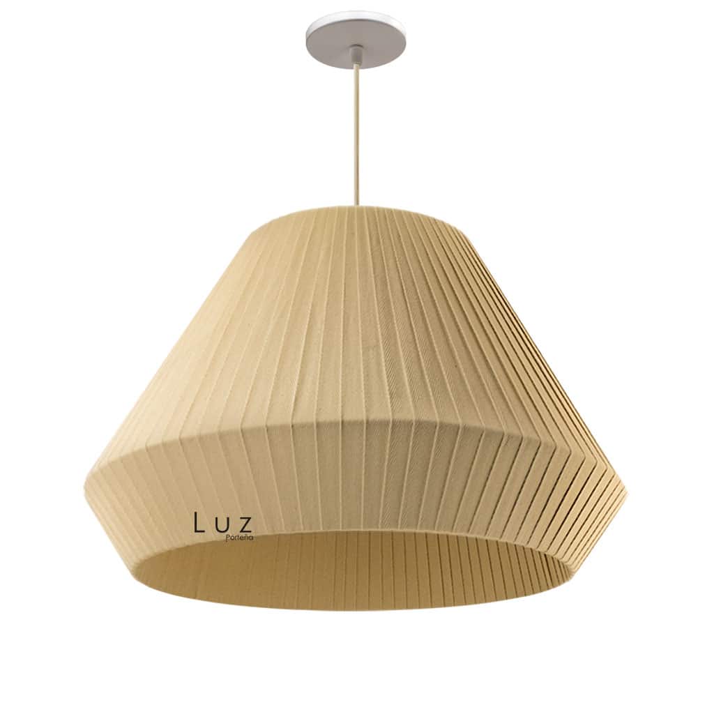 [LP-LCD140-NA] Lámpara Colgante Diamante de Cinta Algodón Natural (40 Cm Diámetro)