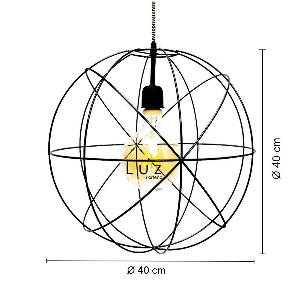 Lámpara Colgante Átomo Negro