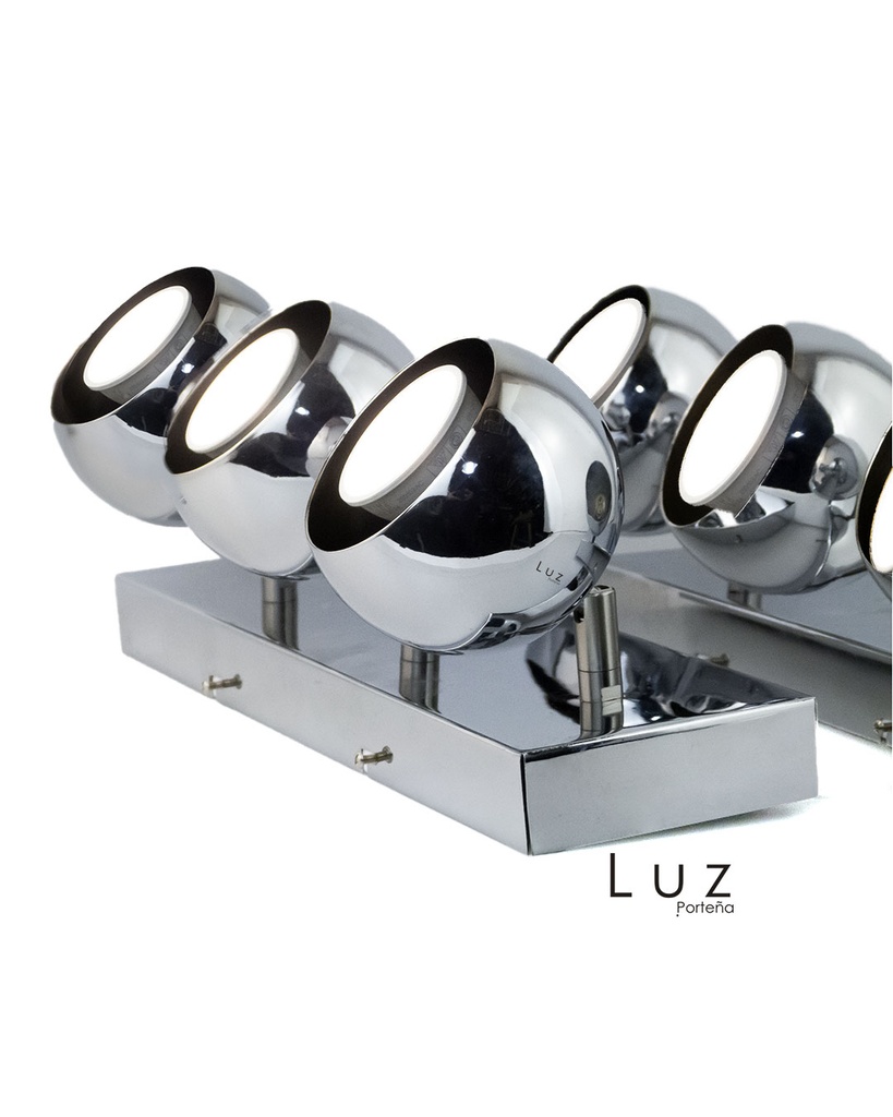 [LP-AP3B9R-13] Lámpara Aplique 3 Luces Led Gu10 Metalizada (Cromado)
