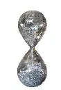 Reloj De Arena Negra Glitter Plateado 25 x 9 cm 