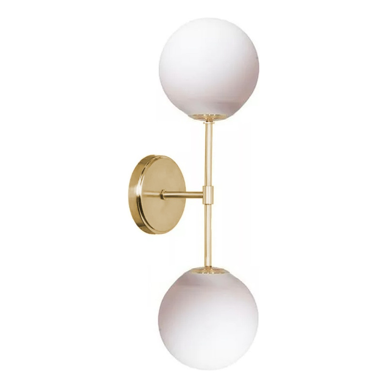 Lampara de Techo Globo 2 Luces Opal Pared/Techo Metal  Cobre 