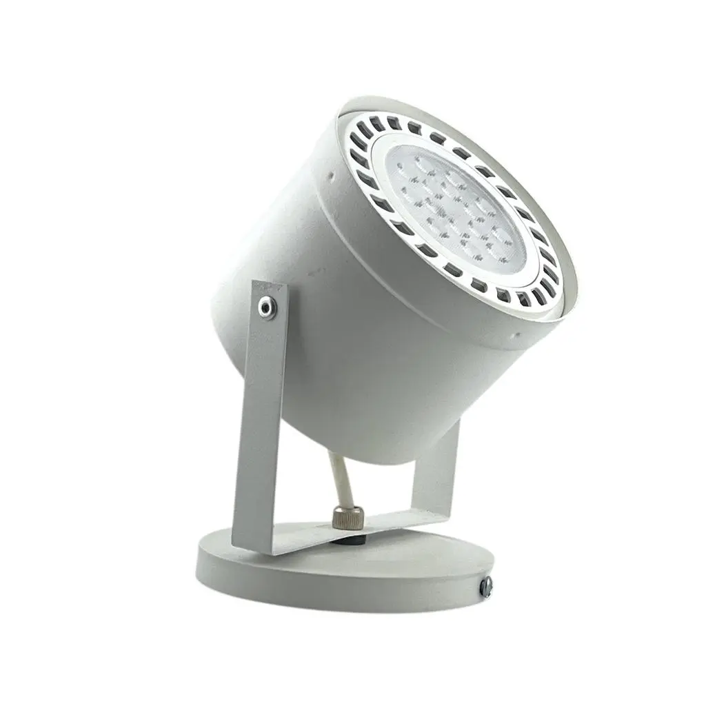 [691-C-14+230-BL] Aplique Cabezal O Spot Tacho Para Ar111 Blanco C/Base