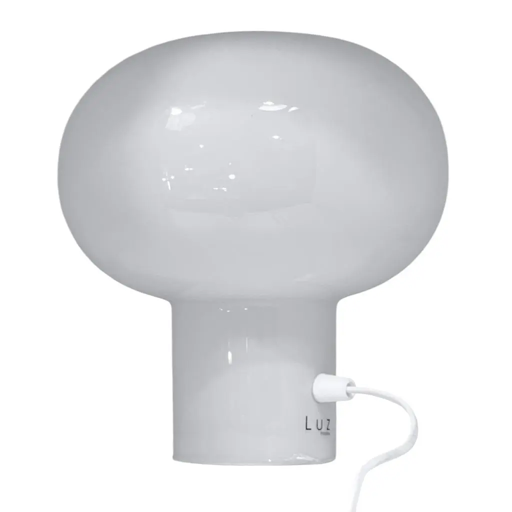 Lámpara Hongo 20 Con Base Opal Brillo