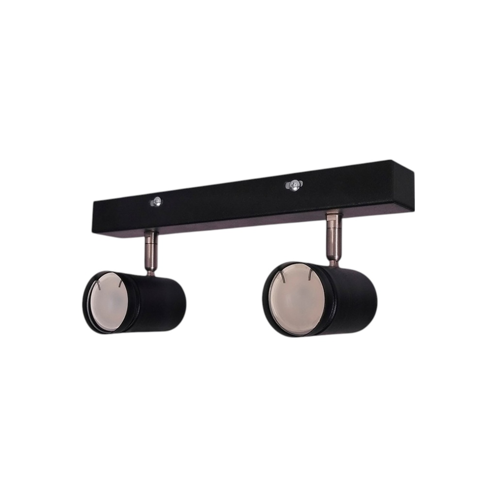[691-240/C-10-NE] Aplique Oregón Dicro Listón de 2 Luces (Negro-Micro)