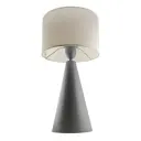 Lámpara de Mesa Base Conica Gris Con Pantalla Lienzo Beige 22-22-14 