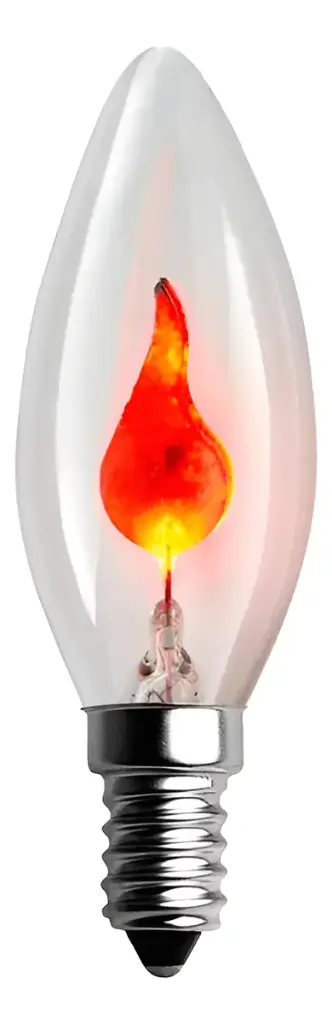 [666-648E14] Lámpara Velita LLamita Fuego 3w E14 Incandescente France