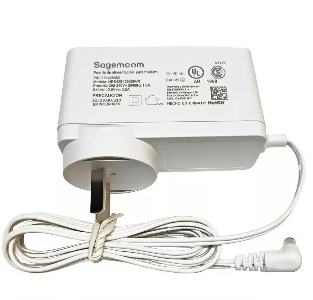 Fuente 12vcc 3.5A Entrada 220vca 50/60hz 1.0A Mod:NBS42E120350VR Para Tiras Led Sagemcom