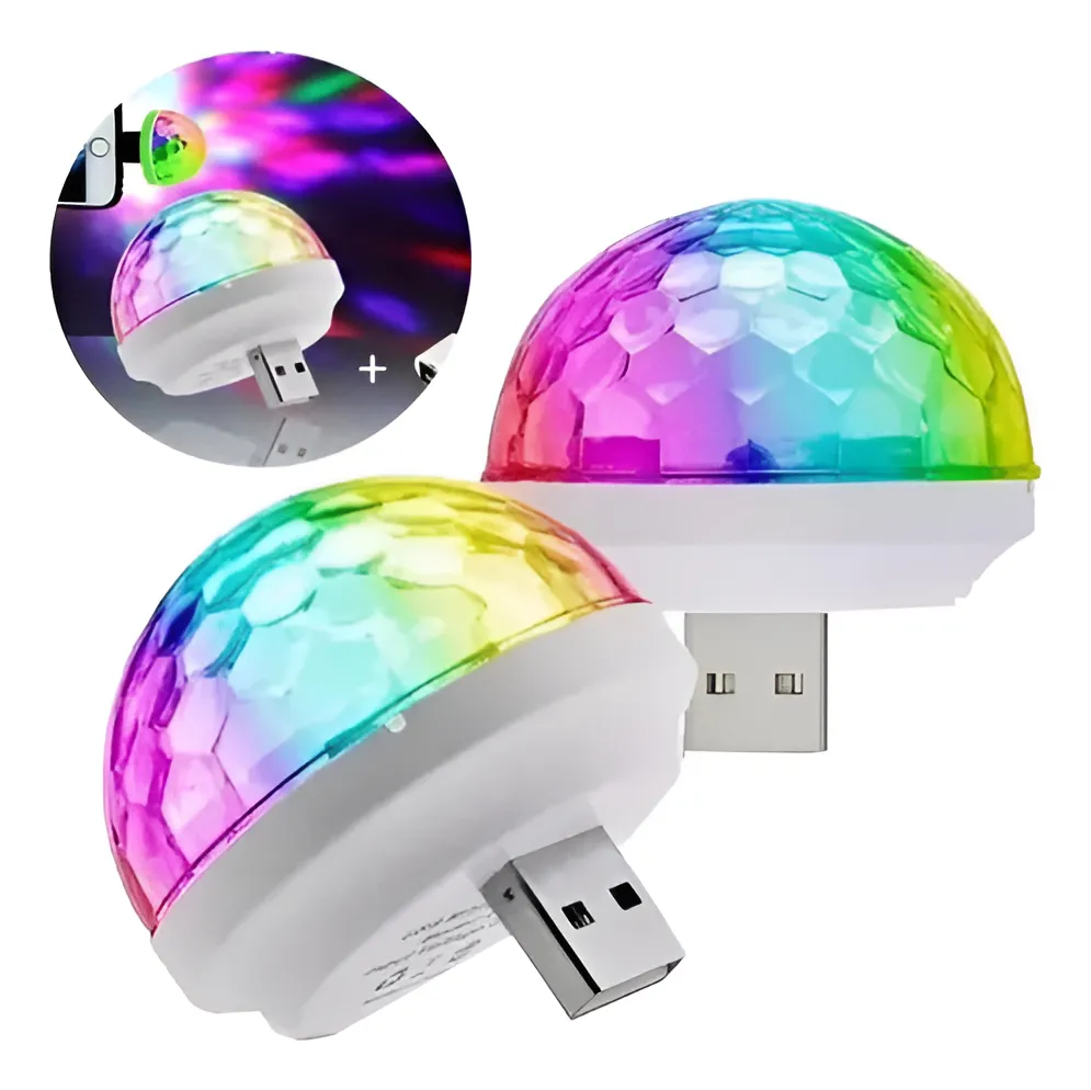 [521-SMALL4W] Lampara Mini Bola Luz Magica Led Rgb Usb Celular Otg Auto Parlante