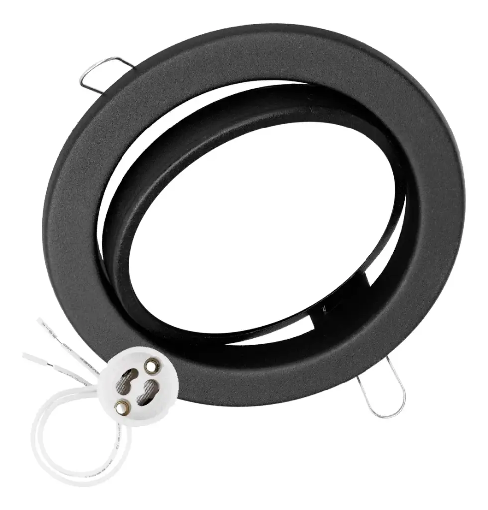 [722-132-25] Aplique Emb.Movil 156Mm de Chapa (Ar111) Con Zocalo Gu10 (Sin Ar111) Pintado (Negro-Micro)