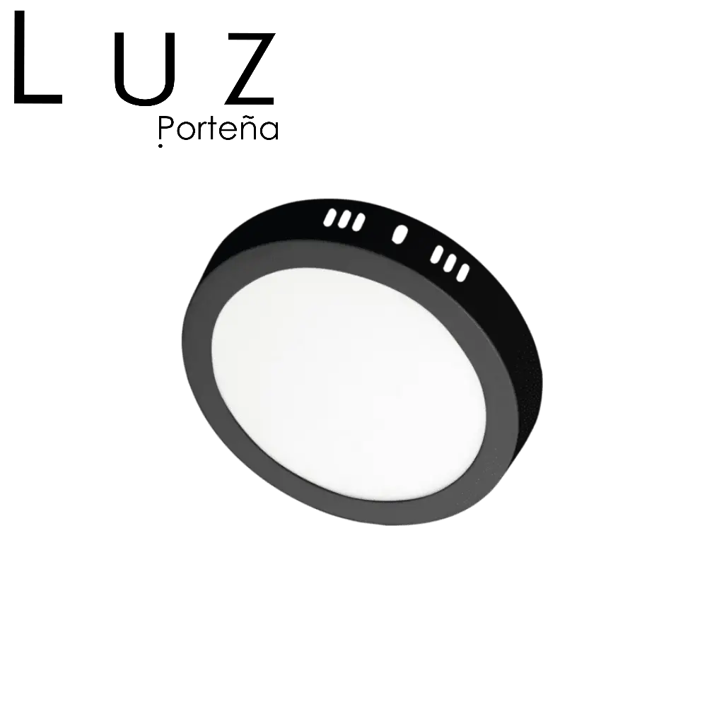 [666-663-RC5895A] Plafón Aplicar 12W Redondo Ø16Cm Luz Calida Negro Alic