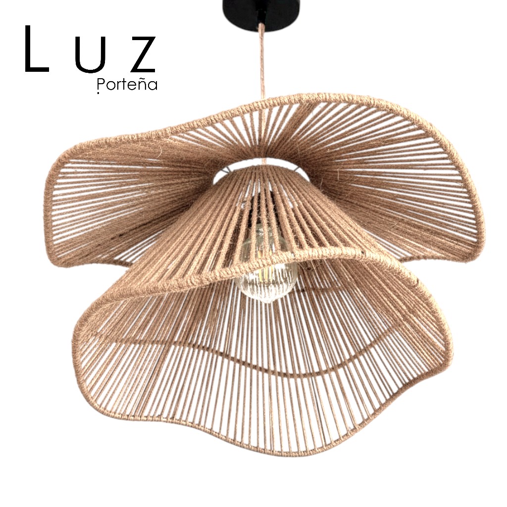 [LP-LCCAP6045-76] Lámpara Colgante Capelina Doble (Yute)