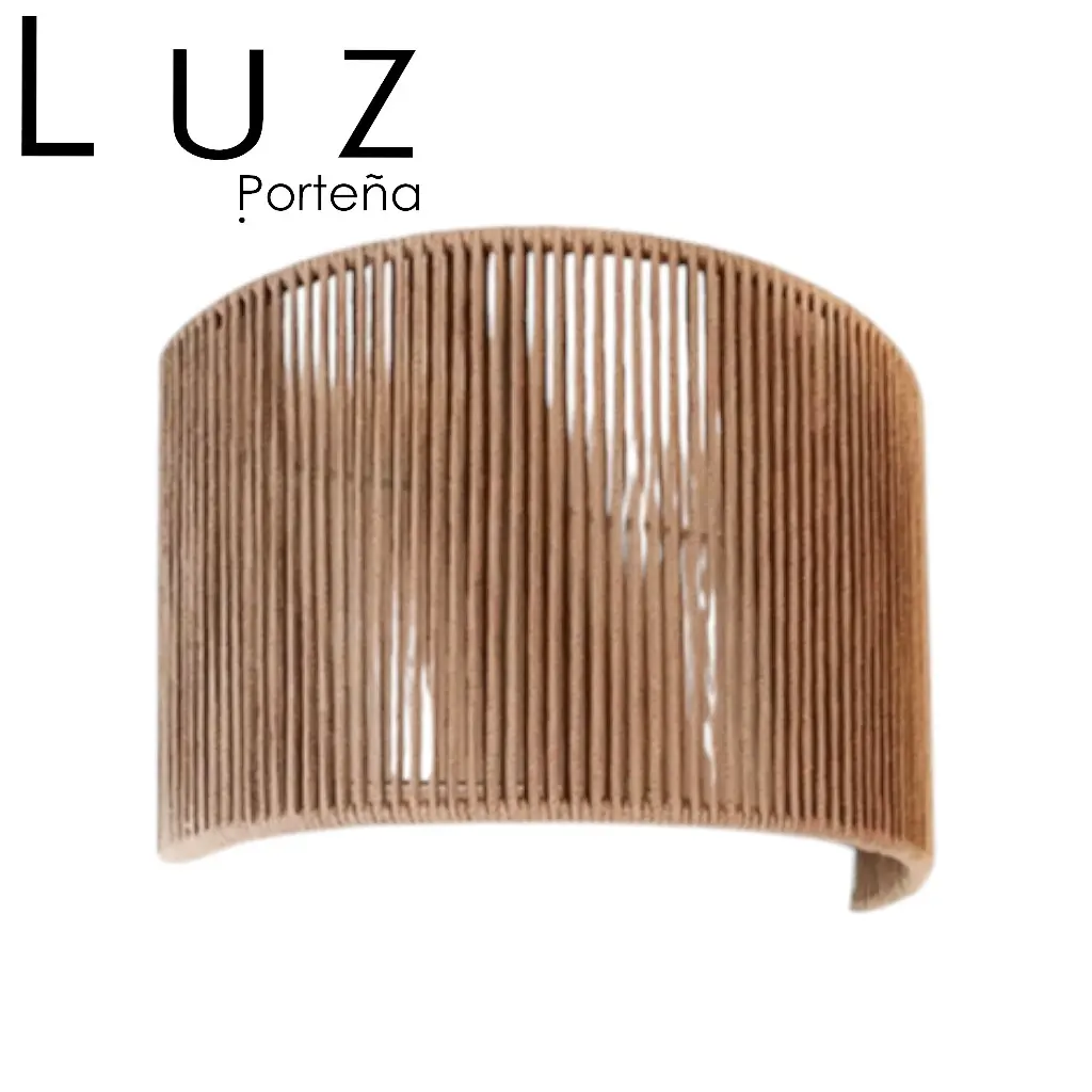 Lampara Aplique Pared 1Luz 1/2 Caña 20-30-12 Cordón Natural