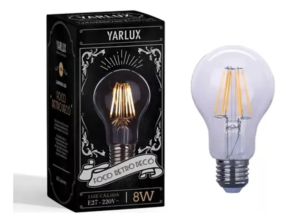 [666-682-C2404] Lámpara Retro Decó Led G60 8w E27 Blanco Calido Yarlux