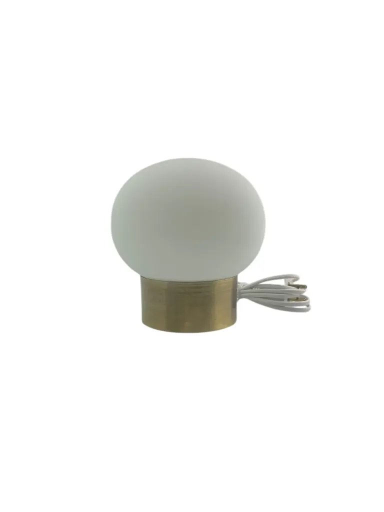 Velador Hongo 20 Vidrio Opal Satinado Base Dorada (copia)