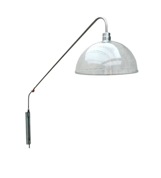 Lámpara Aplique 1 luz Brazo mobil largo 1.35 tulipa 1/2 esfera transparente