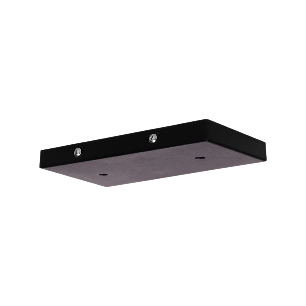 [691-232-NE] Base Rectangular 20Cm (20X10 H2Cm) 2 Luces Para Cabezal O Spot (Negro-Micro)
