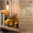 Scooter Vintage Decorativo de Metal Amarillo - 17x10 cm
