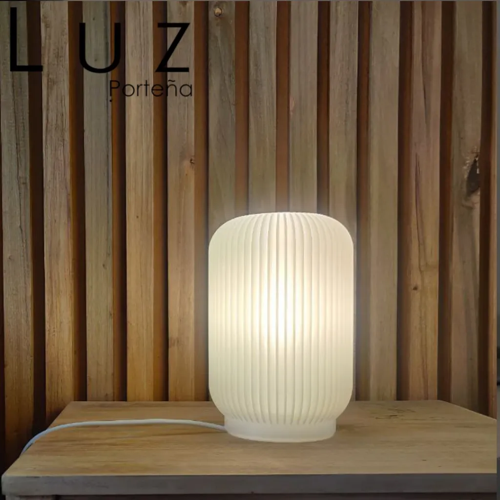Velador de Mesa Farol M1320 Plisado - Diseño 3D Japandi