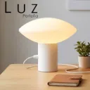 Lámpara de Mesa Hongo OVNI 20 Vidrio Opalino Brillo