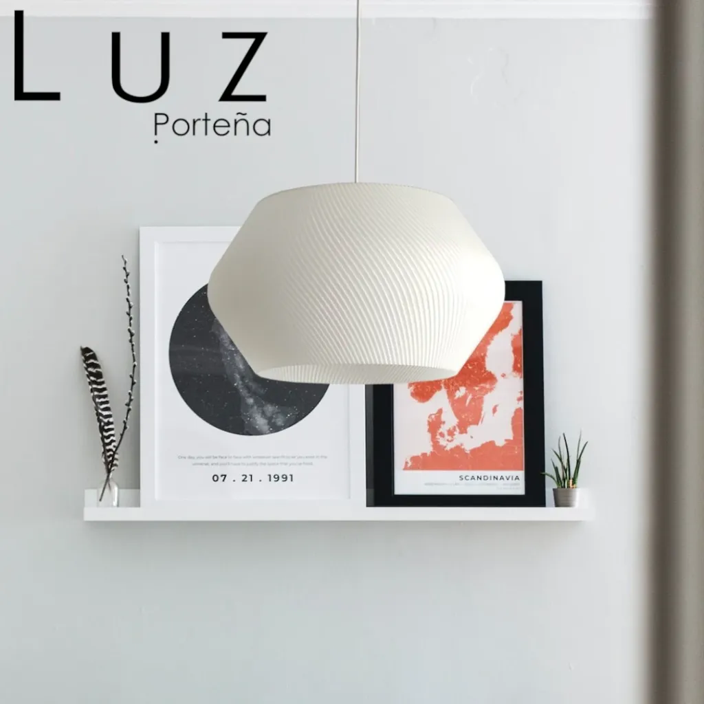 Lámpara Colgante Torsion M4525 Plisada - Impresión 3D Eco Blanco