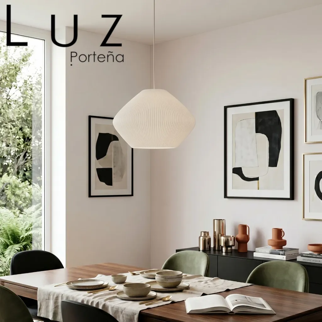 [715-LC-DIAM2845-BL] Lámpara Colgante Diamante4528 Plisada - Diseño 3D Blanco