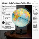 Lámpara Globo Terráqueo Político Base Negra 30cm